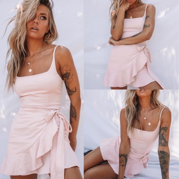 Princess Polly Dresses & Skirts - Princess Polly Cottage Hill Ruffle Wrap Mini Dress Size 4 Blogger Fave